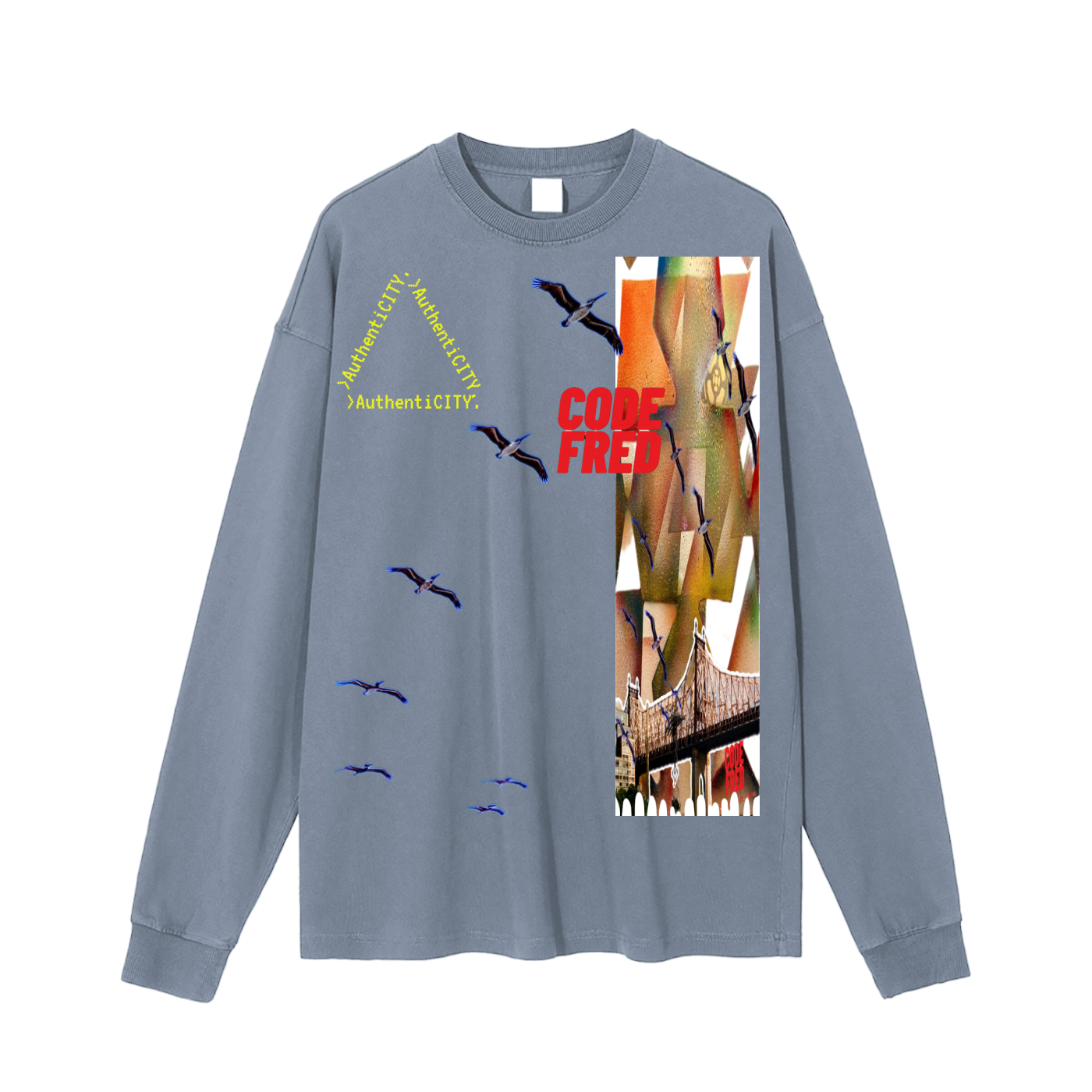 Vintage Washed BIRDS OF THE BRIDGE Long Sleeve T-Shirt
