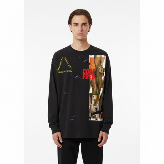 Vintage Washed BIRDS OF THE BRIDGE Long Sleeve T-Shirt